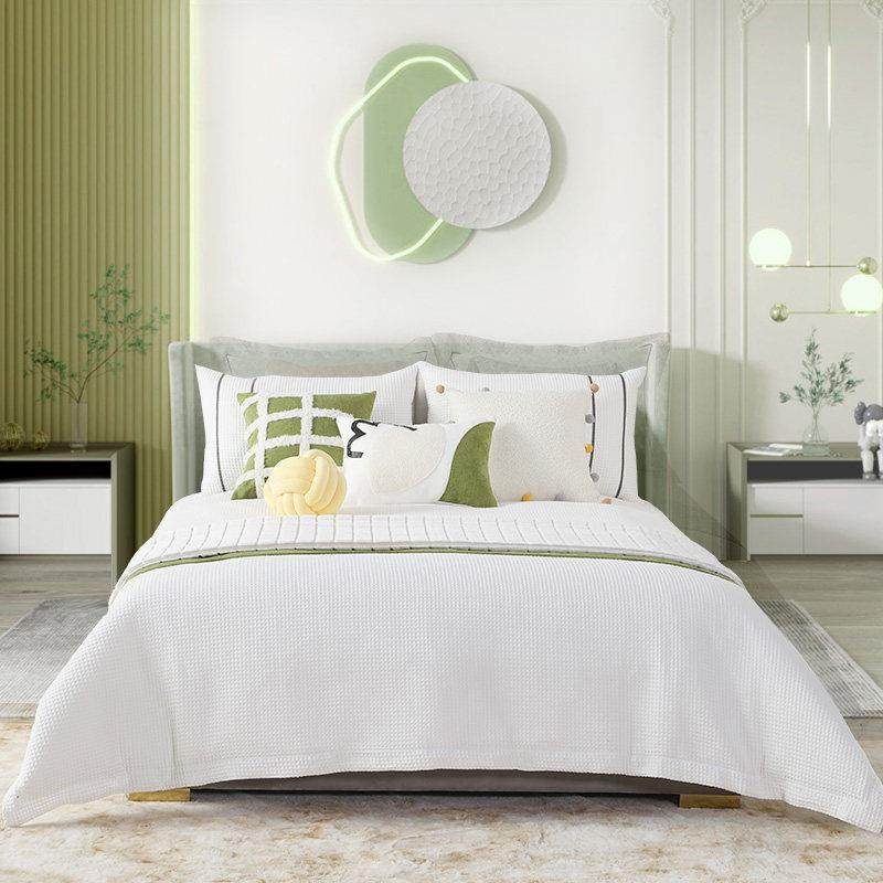 展厅样板间 家具配套 中性儿童房黄绿毛球可爱高档卡通床上用品,床上用品,床品套件/四件套/多件套,淘宝优惠券,粉丝福利购,淘宝优惠卷