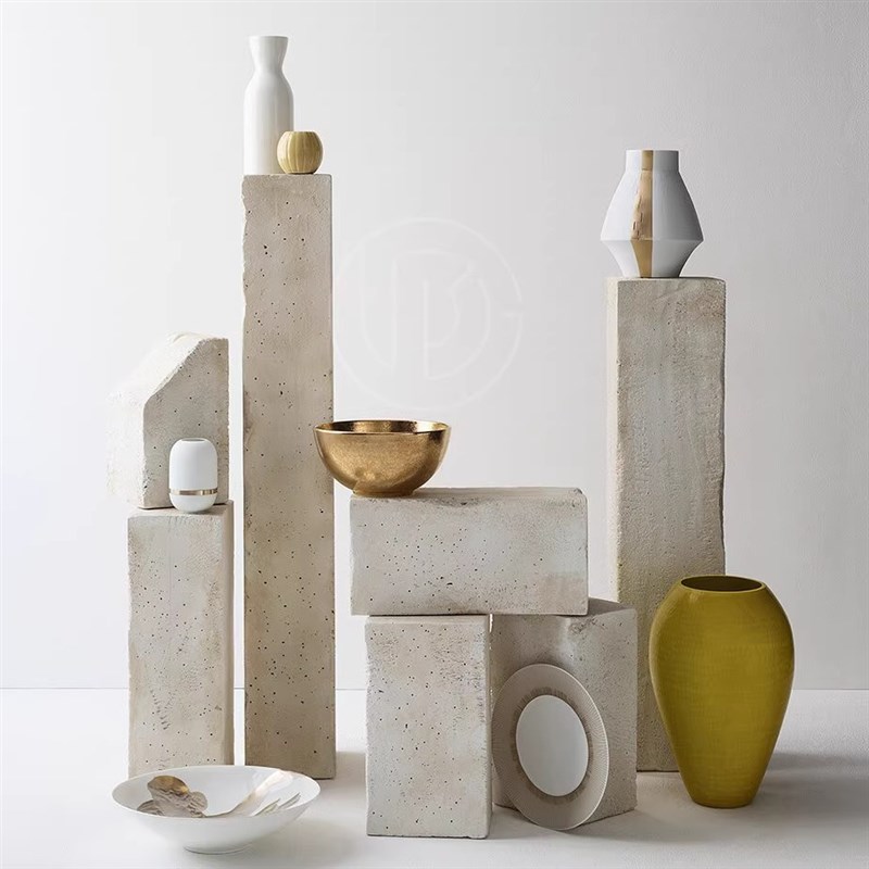 黄洞石雕塑台荒料原石摆台地台电视柜旁落地柱子石墩摆件底座基座