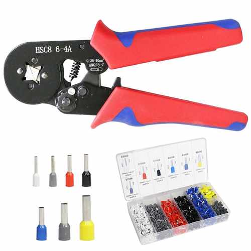 管形端子VE1900pcs+HSC86-4A管型压线钳连接器针形端子