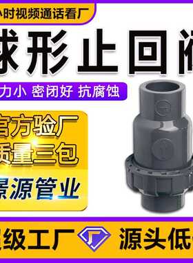UPVC深灰色工业止回阀 球形止回阀逆止阀可拆卸内螺纹PVC硬塑料管