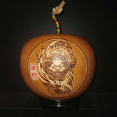 天然葫芦手工 狮虎龙 烙画转印 坐忘堂 客厅电视柜玄关装 饰品摆件