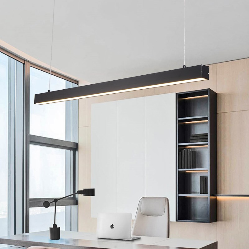 led长条灯办公室一字吊灯健身房吧台办公区会议室简约长条形灯具