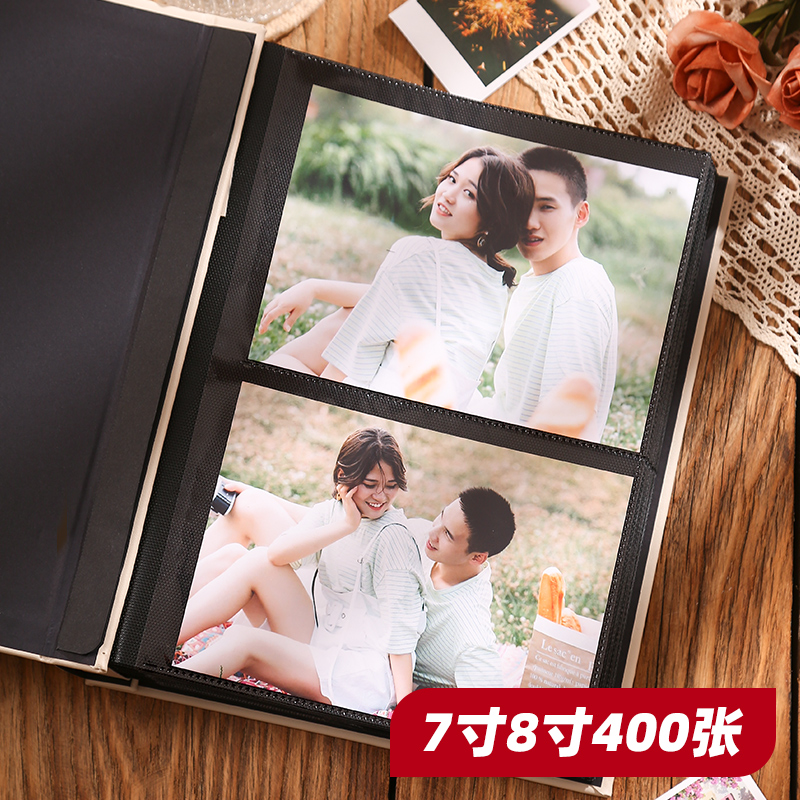 7寸8寸400张皮质大容量相册本插页式家庭纪念册明信片收纳家庭