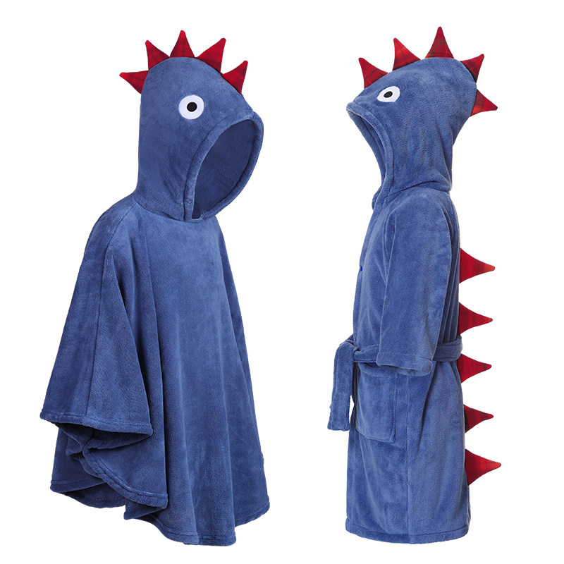 儿童浴巾浴袍宝宝带帽斗篷秋冬婴幼洗澡可穿专用中大童男女孩2022