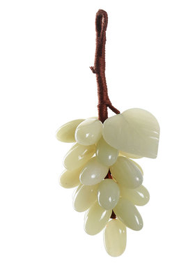 巴基斯坦玉葡萄挂件装饰品桌面摆件收藏品祝福平安天然玉石工艺品