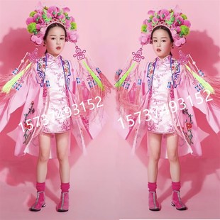 儿童影楼摄影服装国潮京剧戏曲凤冠小花旦T台走秀表演头饰