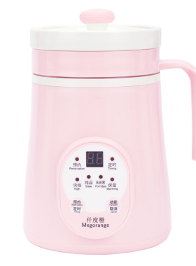 仟度橙陶瓷养生杯 0.6L/0.8L智能保温防糊煮花茶器 潮州制造陶瓷