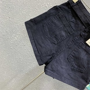 夏季大口袋女牛仔短裙裤新款三分时尚裤裙美式工装复古牛仔半身裙