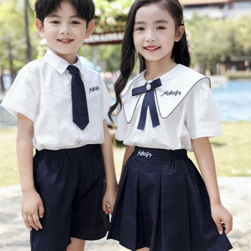六一幼儿园园服夏装小学生校服班服学院风短袖套装大班毕业照服装