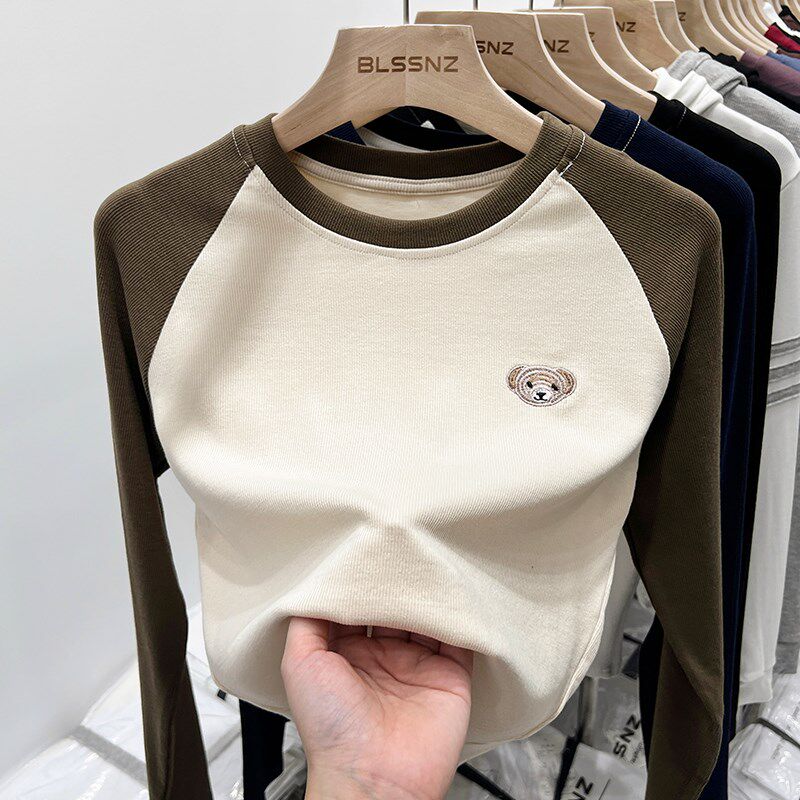 童装女童长袖T恤2024年春秋新款儿童纯棉打底衫修身内搭洋气上衣