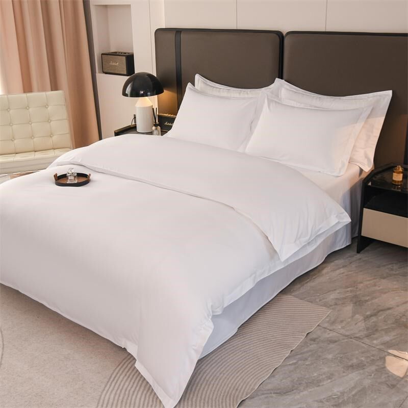 酒店宾馆纯白色四件套民宿被套被子床单布草罩专用床上用品耐洗,床上用品,酒店床品套件,淘宝优惠券,粉丝福利购,淘宝优惠卷