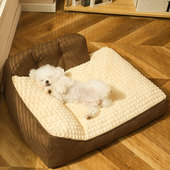 狗窝比熊冬季 狗狗床 保暖小型犬泰迪柯基猫床安全感沙发冬天四季