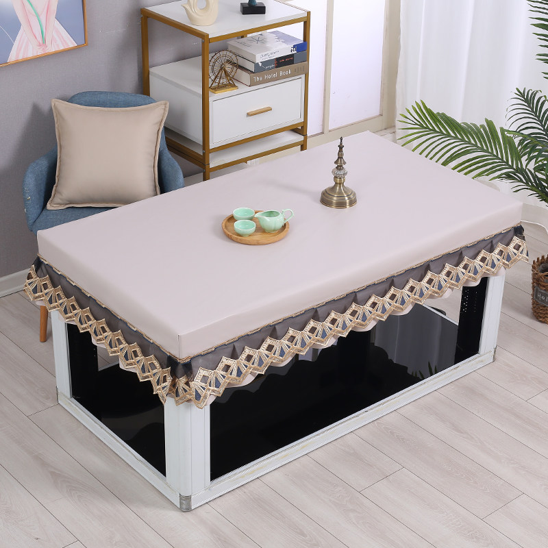 北欧款茶几桌布罩子防水防油长方形茶几罩皮革电炉烤火罩免洗防烫