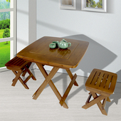 饭桌简易家用 楠竹餐桌四方桌子正方形 小户型 阳台可折叠桌
