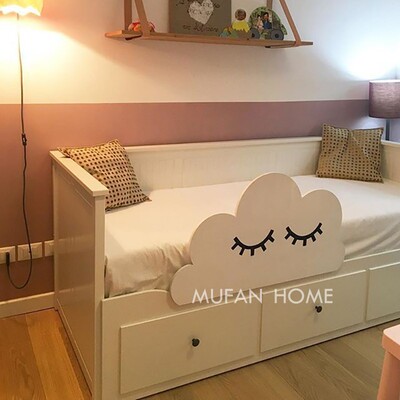 北欧网红云朵木质围栏儿童床环保防护栏防摔栏杆床边挡板通用床围