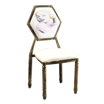 餐椅 家用餐桌 北欧酒店四脚皮革创意靠背美式西餐厅复古婚纱店椅