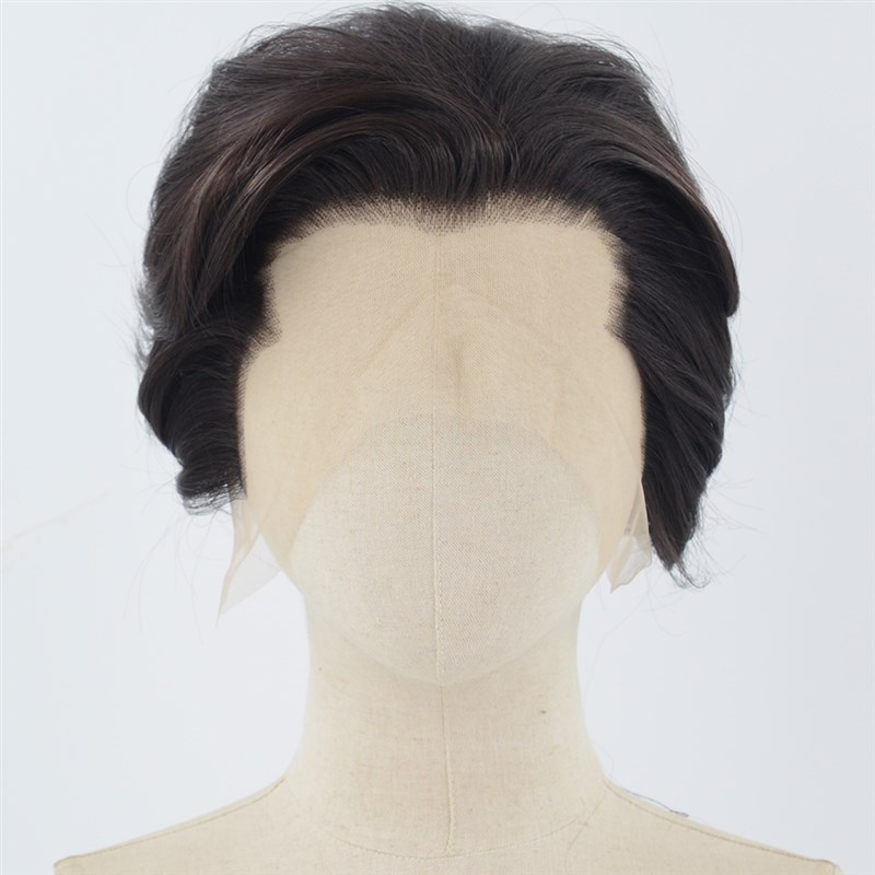 三尖自然黑超短发cos万用自然手勾高温丝假发套