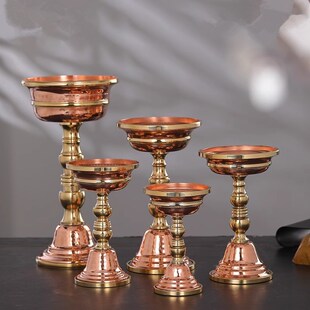 纯铜藏式护法杯杆供酒杯红铜加厚密宗供杯佛前供奉杯普供家居摆件