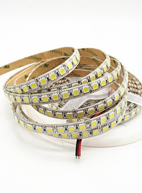 12V5050单排120珠超高亮LED滴胶防水灯带高密度软灯条白光蓝色红