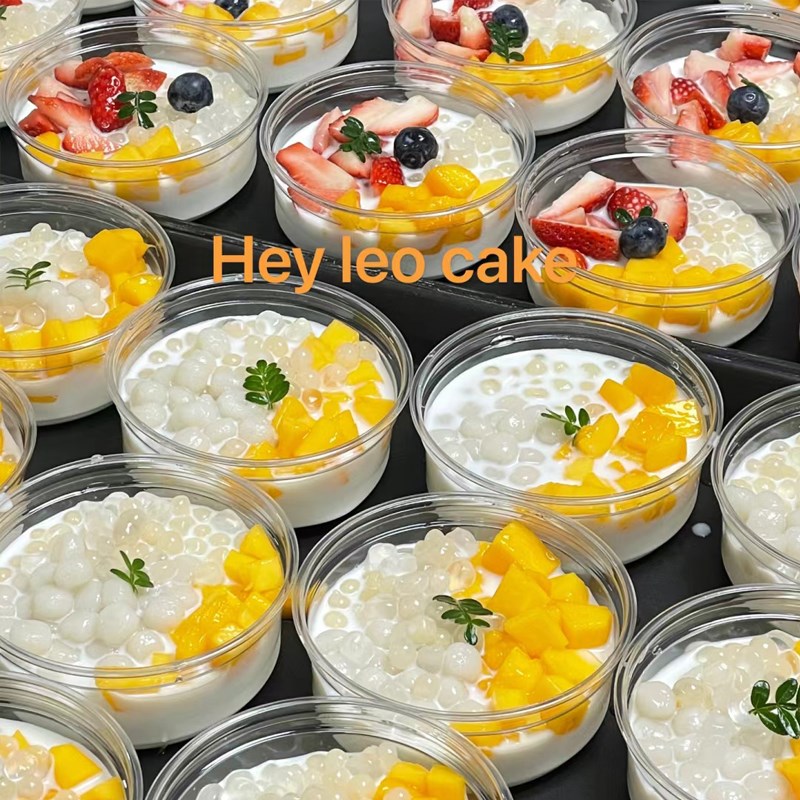 椰子冻打包盒冰豆花碗椰奶冻专用碗一次性商用芋泥冰白凉粉碗带盖