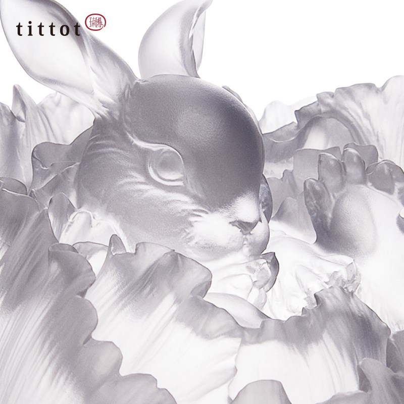 tittot琉园十二生肖琉璃兔子摆件手工艺品富贵天成庆生礼生日礼物