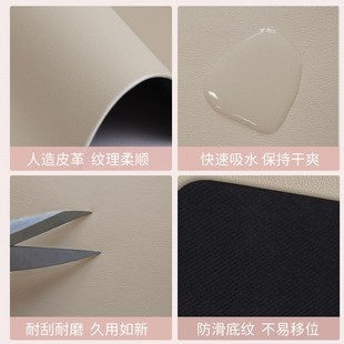 家用厨房地垫多巴胺皮革吸水吸油免洗可擦脚垫子长条地毯门垫 美式