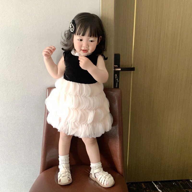 女童连衣裙洋气高端周岁礼服女宝宝夏季公主裙生日宴儿童裙子女孩