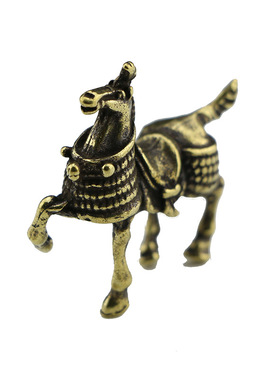 迷你纯铜战马小摆件实心黄铜马手把件复古铜雕茶宠马到成功工艺品