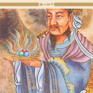 龙王神像画 龙神画像绢布卷轴挂画 中式复古装饰画丝绸画定制订做