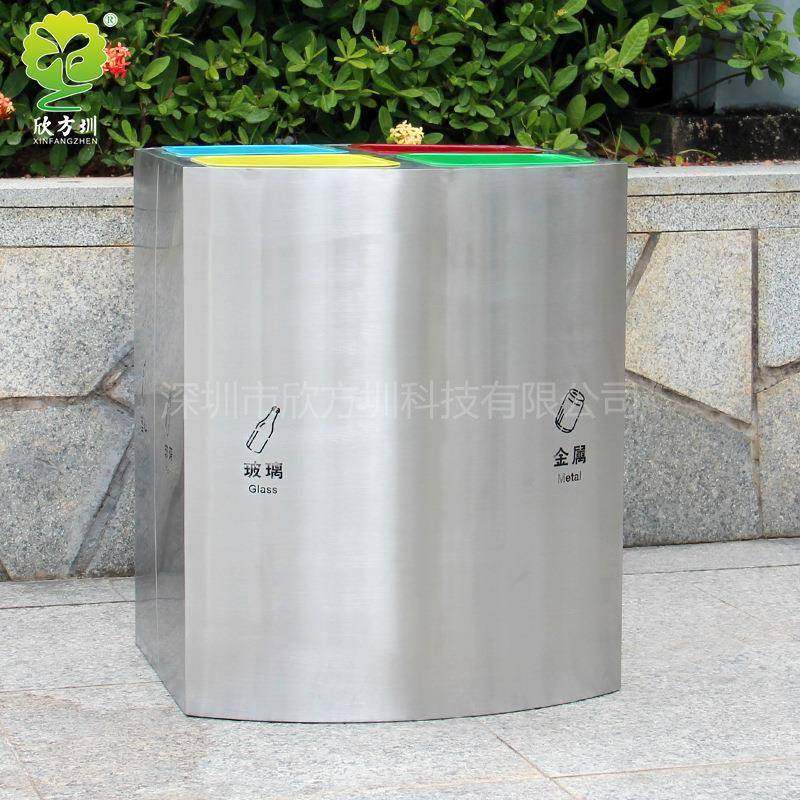 室内商用四分类不锈钢垃圾桶镂空分类标识连体直投口金属果皮箱,基础建材,不锈钢垃圾桶,淘宝优惠券,粉丝福利购,淘宝优惠卷