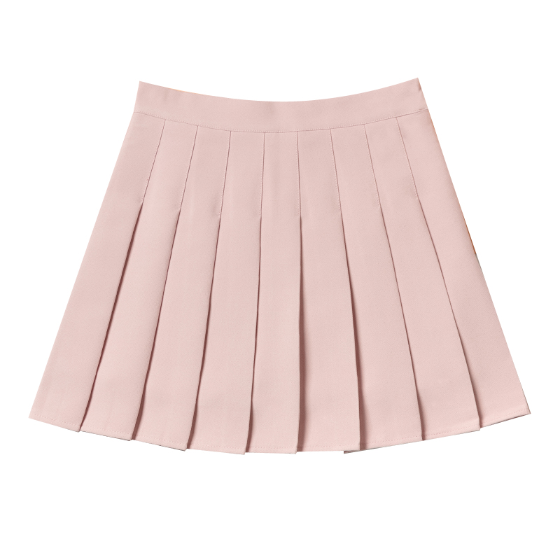 百褶裙短裙女夏2021新款高腰学生百搭半身裙女a字裙格裙学院春秋