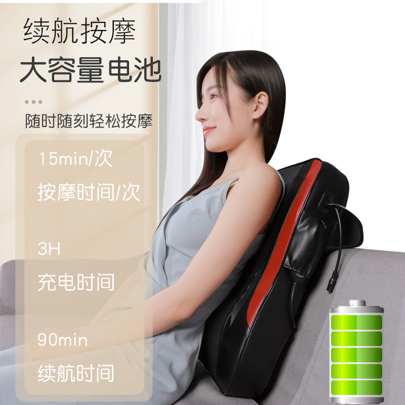 颈椎腰椎一体按摩器全身多功能腰部背部颈部揉捏仪家用按摩枕靠垫