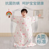 儿童睡袋可脱胆纯棉纱布春秋薄款 通用防踢被 宝宝睡袋夏中大童四季