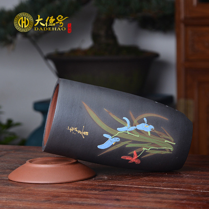 紫砂兰花盆室内盆栽绿植文竹花盆梅兰竹菊创意简约古典陶瓷花盆