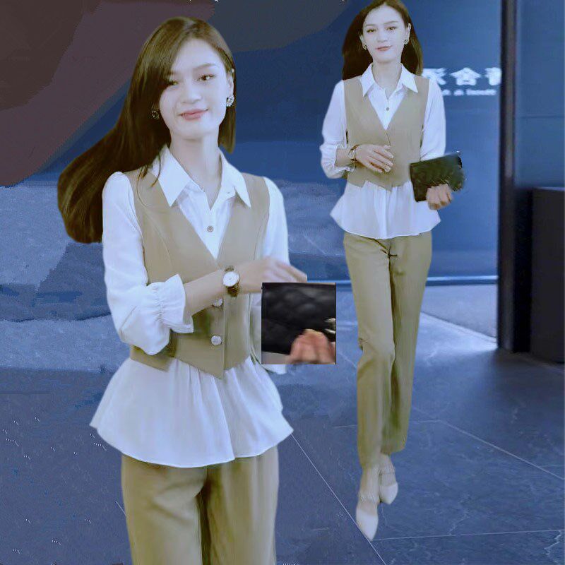 时尚套装女2024新款女士雪纺时尚套装