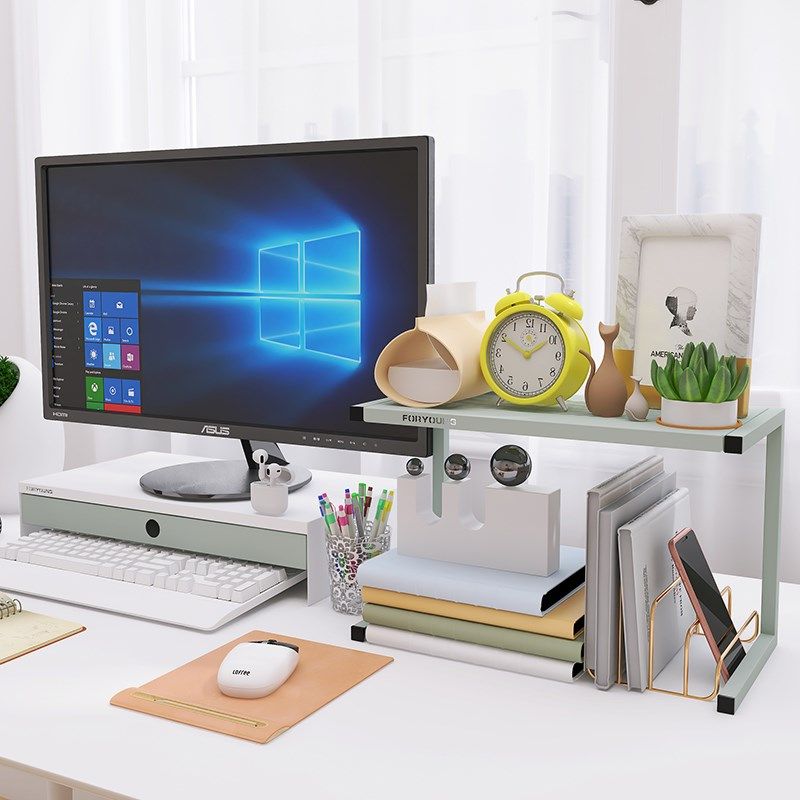 峰阳金属彩色台式电脑显示器增高架屏幕底座支架桌面收纳置物架子