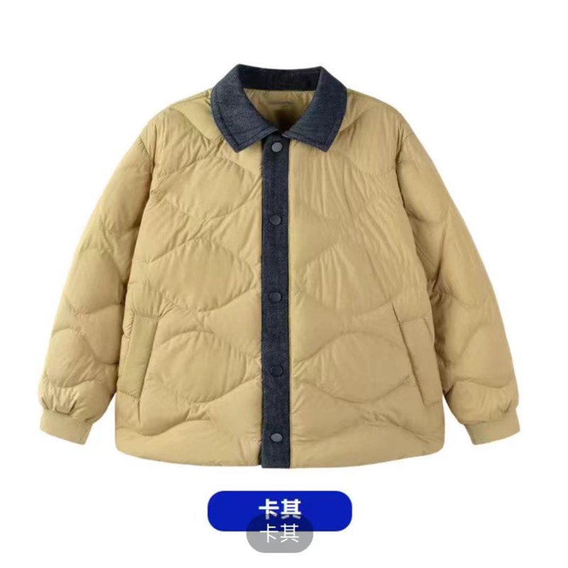 童装男童女童轻薄羽绒服外套宝宝时尚拼接冬季儿童保暖衣服