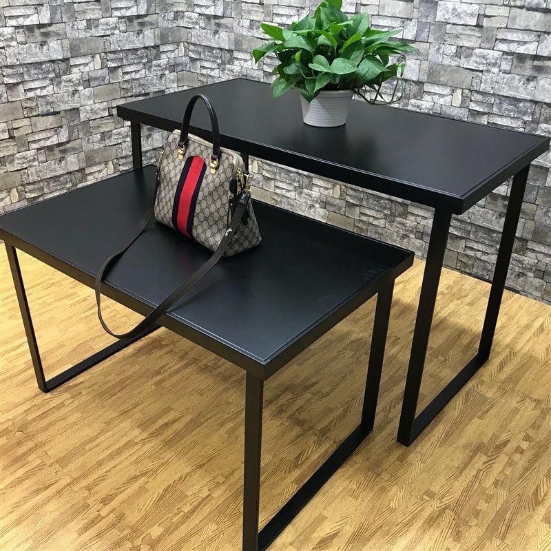 服装店流水台包包展示台展示架货架橱窗中岛高低桌子鞋架铁艺移动