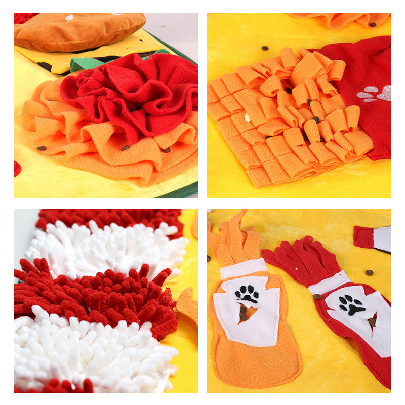 宠物嗅闻垫狗狗会叫丰荣玩具发声汉堡专用藏食地毯慢食养猫咪餐垫