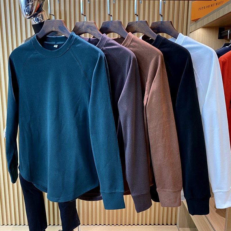 多带几件!基础百搭!阳离子德绒打底衫秋冬男女磨毛保暖长袖T恤