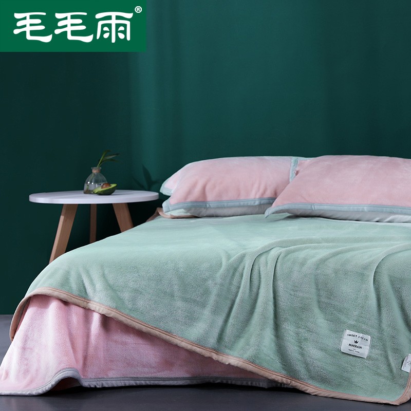 法兰绒毛毯被子秋冬单人双人珊瑚绒午睡毯冬天铺床毛毯学生宿舍