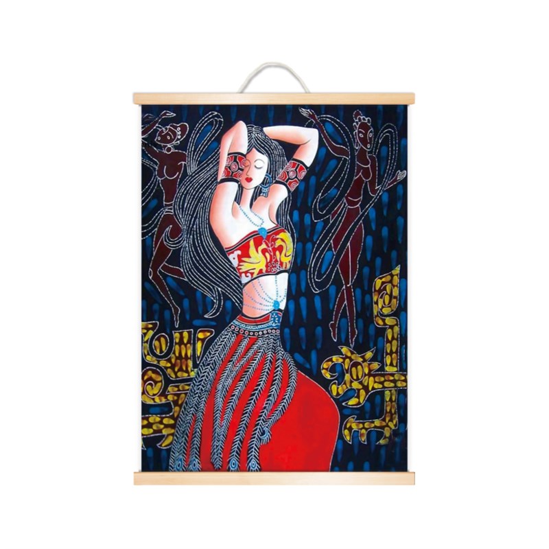 美女少数民族艺术挂画蜡染装饰画苗族人物饭店酒店民宿创意装饰墙图片