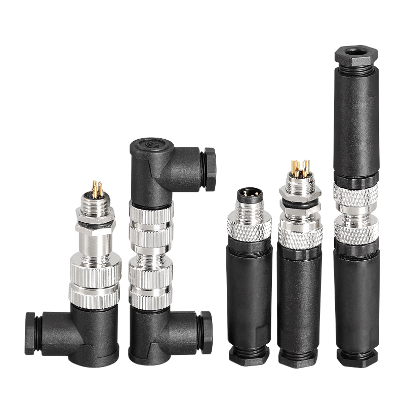 M8防水连接器-3芯4芯公头母头 防水型航空插头插座 传感器 接头3P