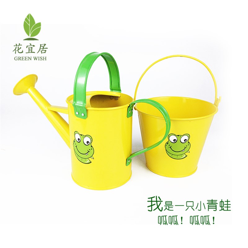 【花宜居】1L儿童可爱小蚂蚁蝴蝶青蛙铁皮洒水浇花壶出口欧美