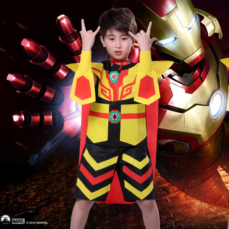 六一儿童环保服装幼儿园亲子时装走秀手工材料铠甲勇士环保演出服