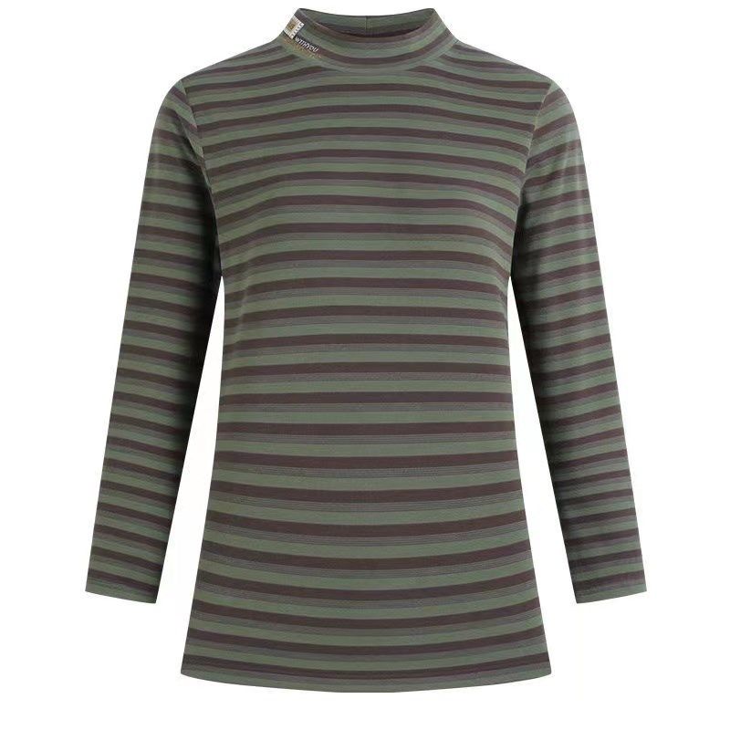 条纹半高领打底衫女秋冬加绒内搭保暖德绒长袖t恤大码妈妈装上衣,女装/女士精品,大码内搭,淘宝优惠券,粉丝福利购,淘宝优惠卷