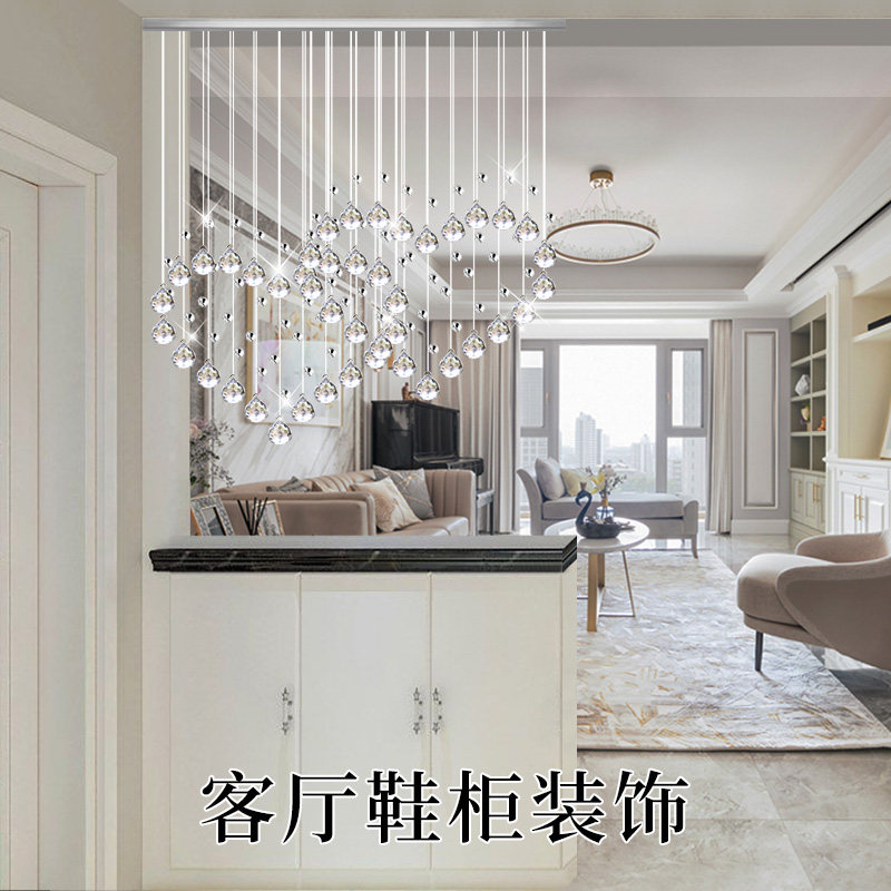 水晶珠帘浪漫心型玄关隔断门帘欧式客厅过道鞋柜结婚装饰帘免打孔
