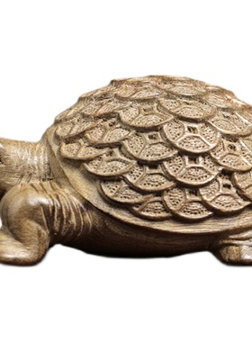 天然金丝楠木金钱龟木雕乌龟创意文玩手把件家居装饰品桌面摆件