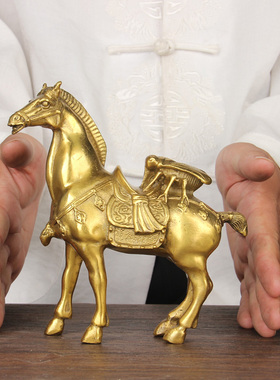 铜马上赢摆件 铜马摆件 铜赢摆件 铜马踏元宝马上蝇摆件送铜钱