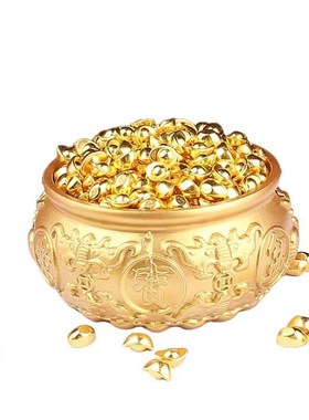 纯黄铜高端聚宝盆招财聚财摆件家居客厅玄关装饰工艺品五福聚宝盆